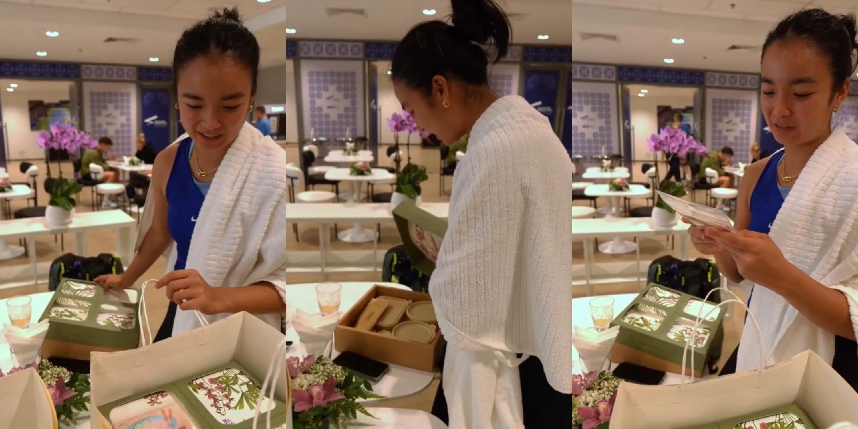 Alex Eala, tinanggap ang sorpresa ng Singapore Tennis Open sa kanyang paboritong chicken rice